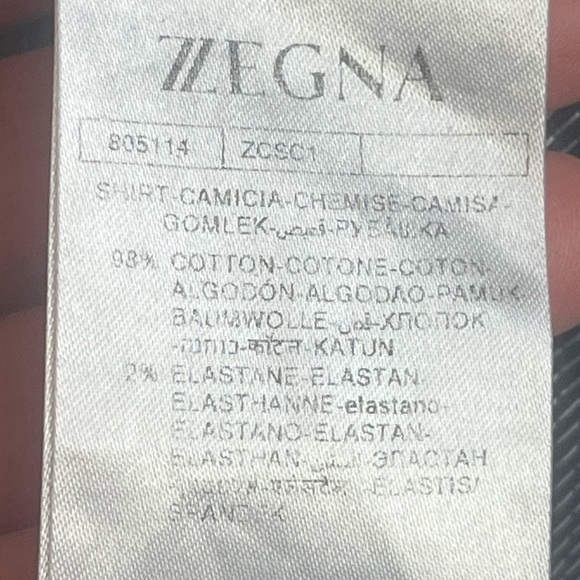 Zegna Z Zegna Men's Stretch Navy Blue Button Up Dress Shirt Sz XL - Picture 5 of 15